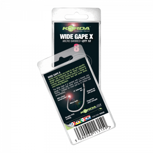 Korda Wide Gape Barbless Horog